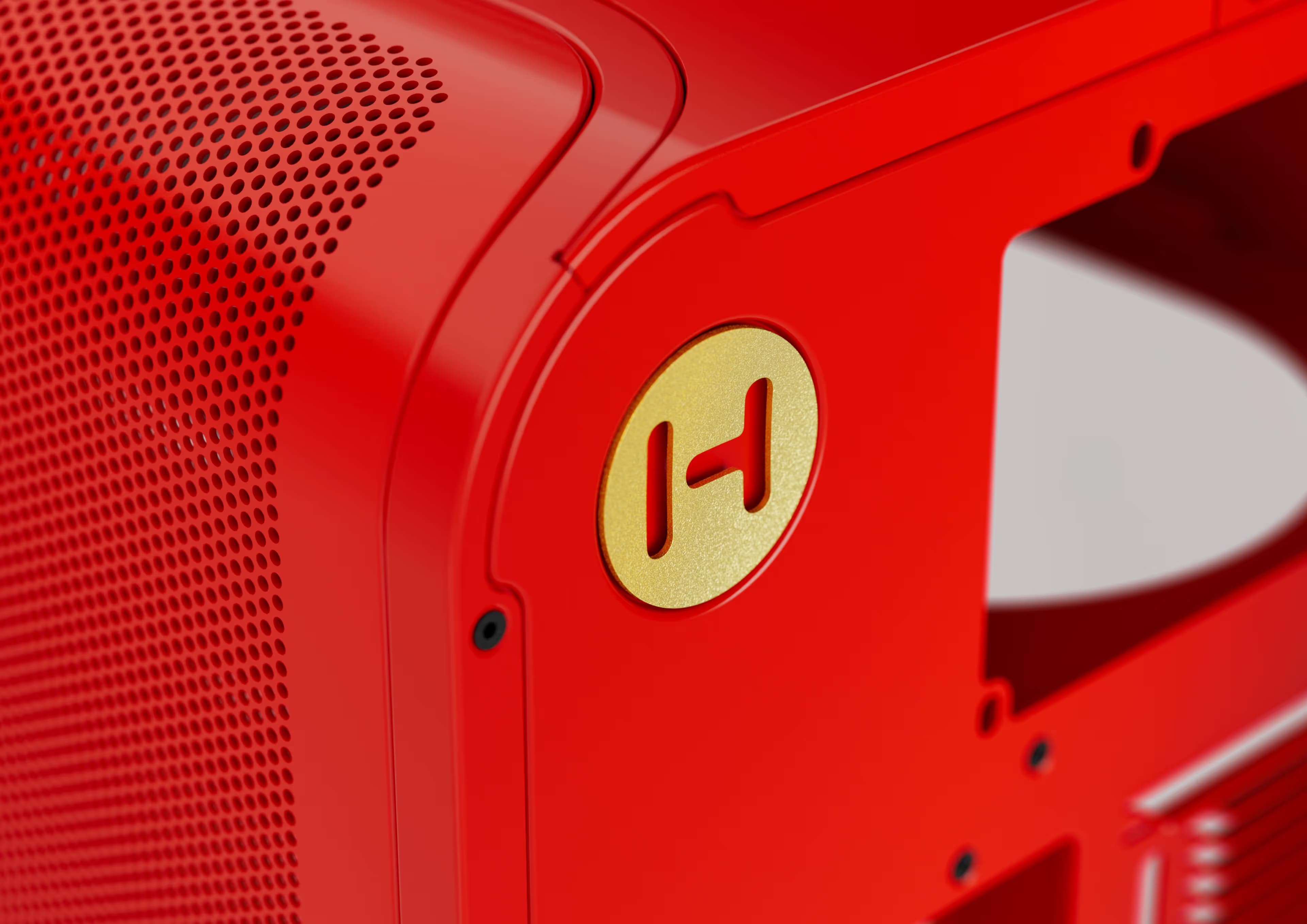 HYTE X50 ATX Mid Tower Red with Tempered Glass Side Panel and USB 3.2 Gen 2x2 Type-C USB 3.2 Gen 1 Type-A Front Panel image