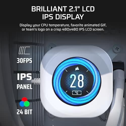 Corsair NAUTILUS 360 RS LCD Water 360mm 72.8 CFM White image