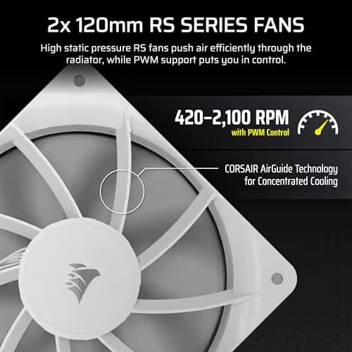 Corsair NAUTILUS 240 RS LCD Water 240mm 72.8 CFM White image