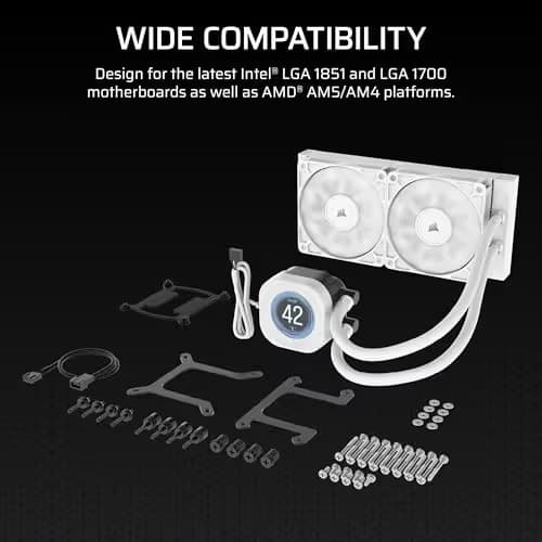Corsair NAUTILUS 240 RS LCD Water 240mm 72.8 CFM White image