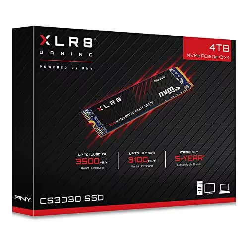 PNY XLR8 CS3030 4TB M.2-2280 SSD PCIe 3.0 X4 NVMe image