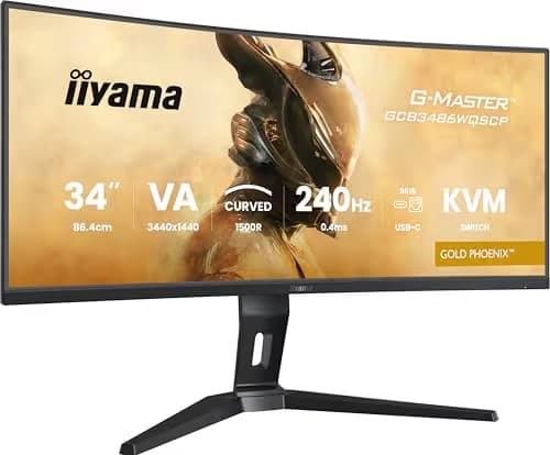 iiyama G-Master GCB3486WQSCP-B1 Gold Phoenix 34" 3440x1440 240Hz VA Monitor Curved image