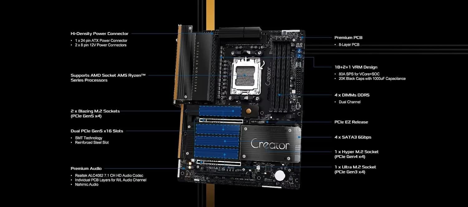 ASRock X870 Taichi Creator AM5 DDR5 ATX image