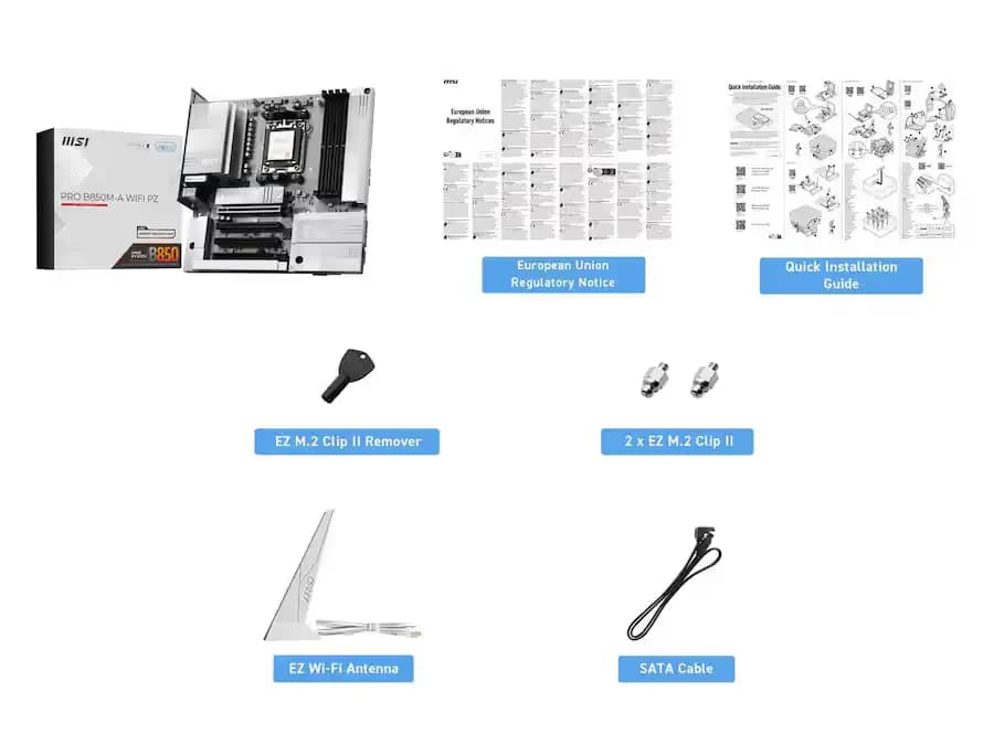 MSI B850 PRO M-A WIFI PZ AM5 DDR5 Micro ATX image