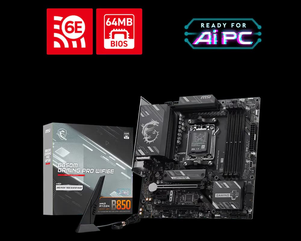 MSI B850M GAMING PRO WIFI6E DDR5 Micro ATX main image