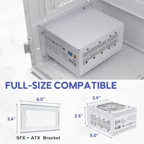 Vetroo CP-PSU-VT-850W-SFX White SFX 850W Fully Modular 80+ Gold Certified image