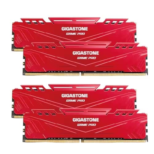 GIGASTONE Game PRO 32GB Kit (4x8GB) DDR4 3200MHz CL16 RED image