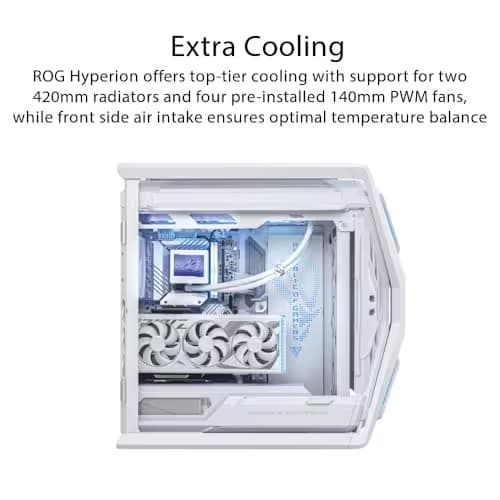  ASUS ROG Hyperion GR701 Tempered Glass eATX Full Tower Computer Case - White image