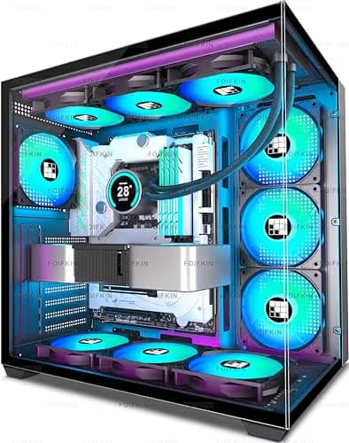 FOIFKIN F600 PC Case - Pre-Installed 7 PWM ARGB Fan, ATX Mid-Tower,  FOIFKIN (Black, F600) image