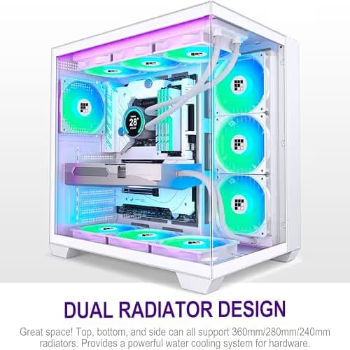 FOIFKIN F600 PC Case - Pre-Installed 7 PWM ARGB Fan, ATX Mid-Tower, FOIFKIN (White, F600) image