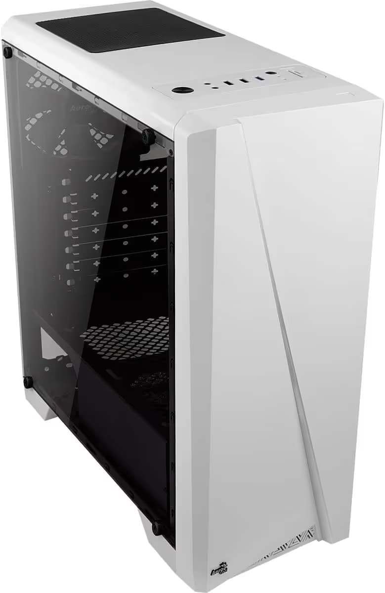 AeroCool Cylon RGB Front with Built in Card Reader and Side Window Panel Mid Tower White image