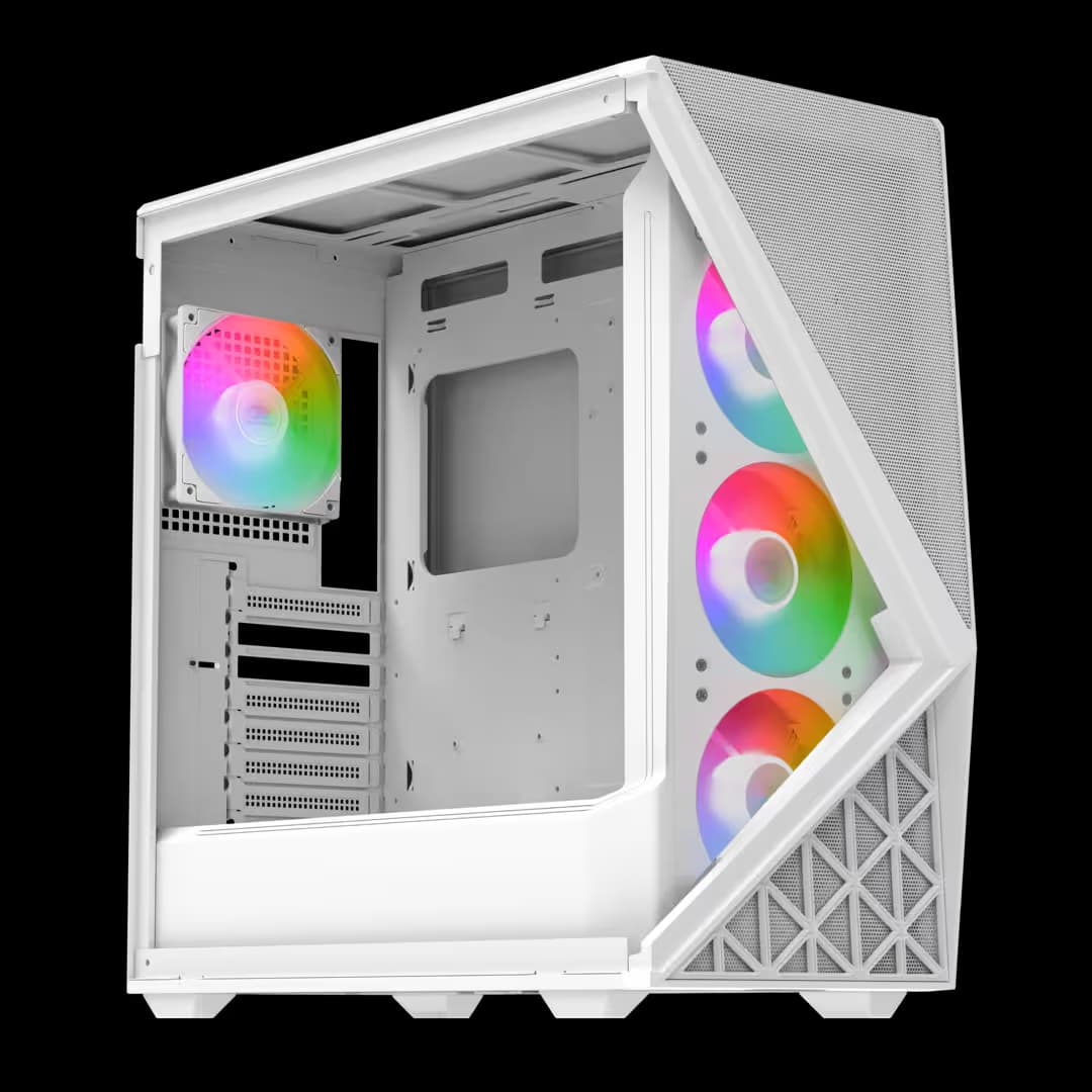 iBuypower Slate 9 Mesh ATX Mid Tower White with Mesh, Tempered Glass Side Panel, USB 3.2 Gen 2 Type-C, USB 3.2 Gen 1 Type-A main image