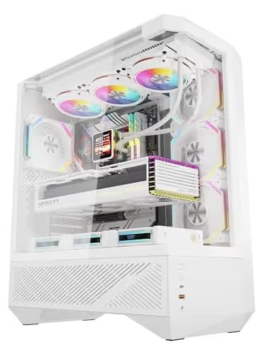  darkFlash DY460 ATX PC Case WHITE 4× ARGB PWM Fans Included main image
