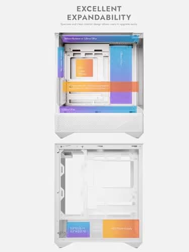  darkFlash DY460 ATX PC Case WHITE 4× ARGB PWM Fans Included image