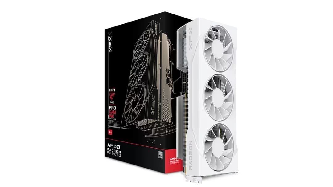 XFX Swift AMD Radeon RX 9070 OC White Triple 90mm Fan Gaming Edition image