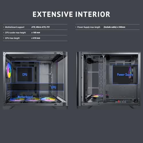 Antec C5 Curve ARGB ATX Mid Tower White with Tempered Glass Side Panel image