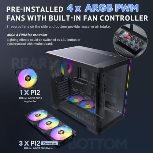 Antec C5 Curve ARGB ATX Mid Tower White with Tempered Glass Side Panel image