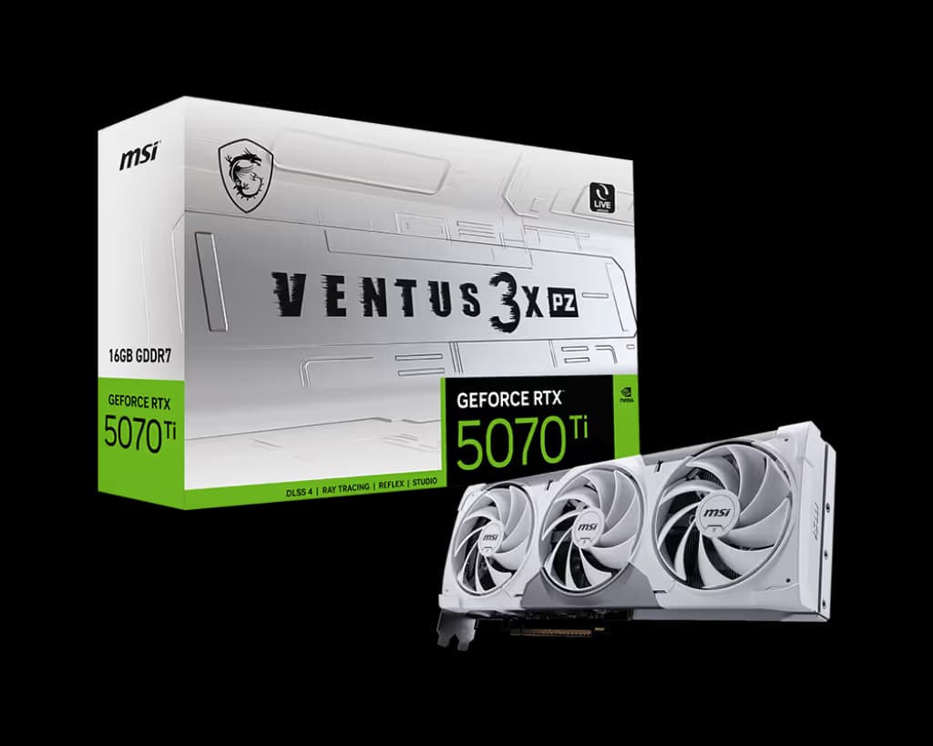 MSI GeForce RTX 5070 Ti 16G VENTUS 3X PZ WHITE image