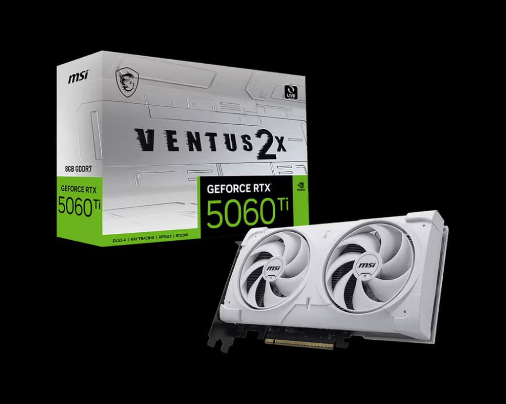 MSI VENTUS 2X PLUS OC GeForce RTX 5060 Ti 8GB WHITE main image