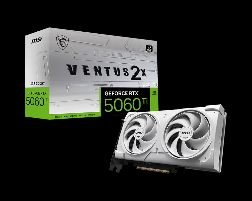 MSI VENTUS 2X PLUS GeForce RTX 5060 Ti 16GB GDDR7 White image