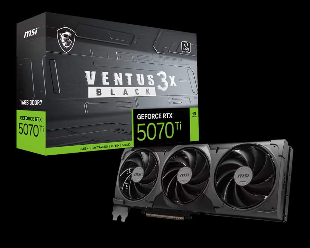 MSI GeForce RTX 5070 Ti 16GB VENTUS 3X BLACK image