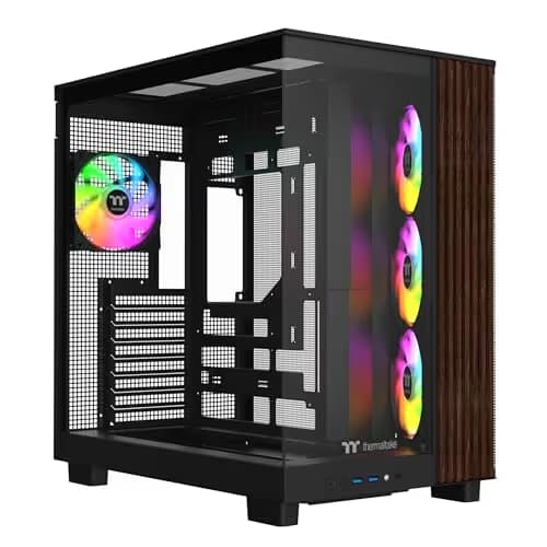 Thermaltake View 380 XL WS ARGB Mid Tower Chassis Wood Edition Black image