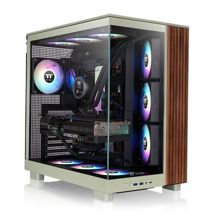 Thermaltake View 380 XL WS ARGB Mid Tower Chassis Wood Edition Matcha image