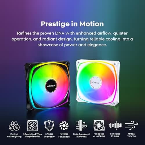 Montech RX120 Pro Black. Pack of 3 image