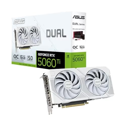 ASUS Dual GeForce RTX 5060 Ti 16GB GDDR7 White OC Edition image