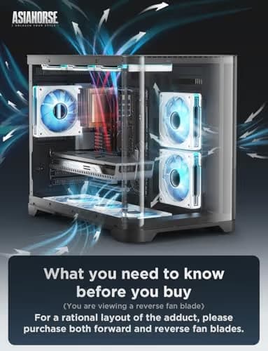 AsiaHorse AMICI-5GT RGB PC Fans, Infinity Mirror ARGB Fans 120mm White Reverse Blade Pack of 3 image