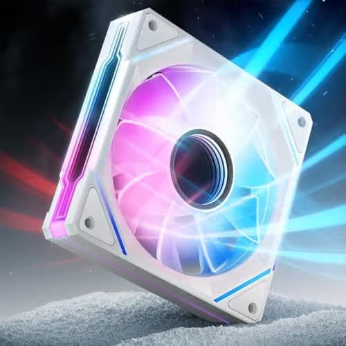  AsiaHorse AMICI-5GT RGB PC Fan, Infinity Mirror ARGB Fan White 120mm Reverse Blade image