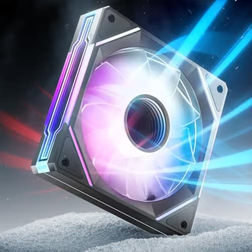 AsiaHorse AMICI-5GT RGB PC Fan, Infinity Mirror ARGB Fan Black 120mm Reverse Blade image