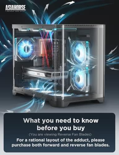 AsiaHorse AMICI-5GT RGB PC Fan, Infinity Mirror ARGB Fan Black 120mm Reverse Blade image