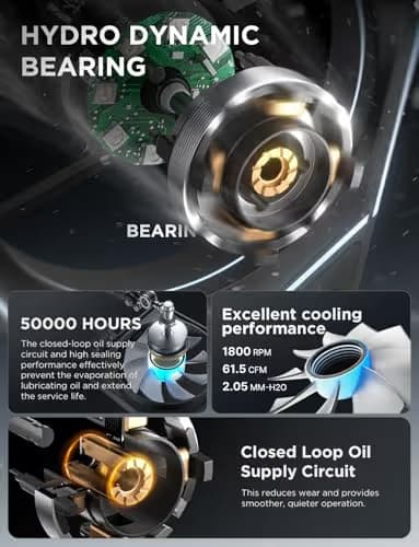 AsiaHorse AMICI-5GT RGB PC Fan, Infinity Mirror ARGB Fan Black 120mm Reverse Blade image