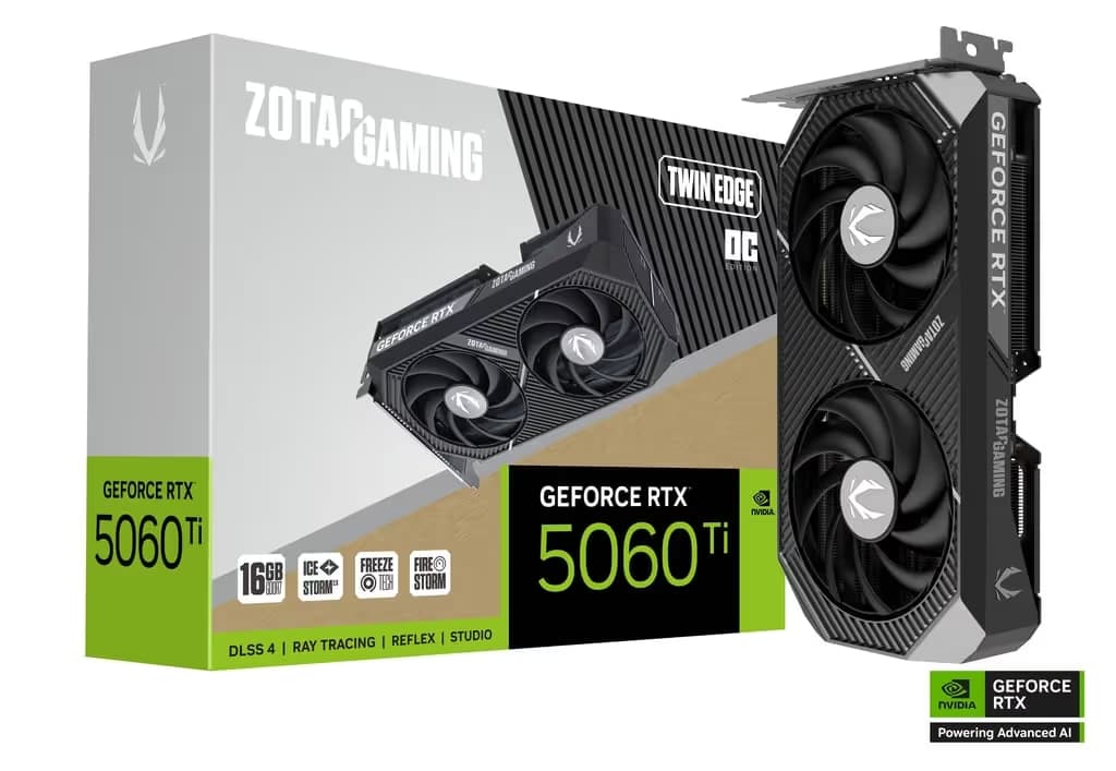 ZOTAC GAMING GeForce RTX 5060 Ti 16GB Twin Edge OC Black image