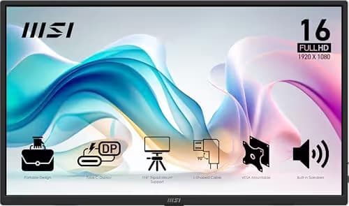 MSI PRO MP165 E6 15.6" IPS FHD 60Hz Portable Monitor image