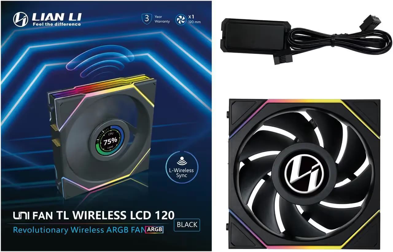 Lian Li UNI FAN TL LCD Wireless 120mm Black image
