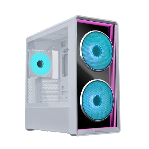 Lian Li LANCOOL 217 INF Infinity Mirror Computer Case, Mid-Tower ATX PC Case w/ 3 Pre-Installed Fans, 2x170mm ARGB Fans, 1x140mm, Front Mirror Glass Panel, Optimized Airflow - White (LANCOOL 217INFW) main image