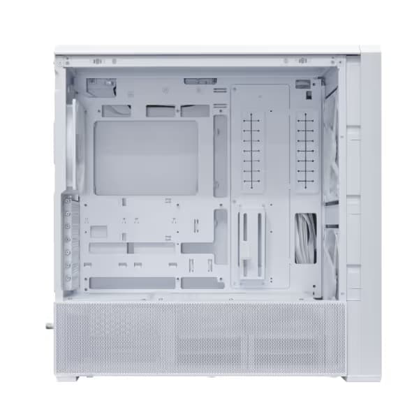 Lian Li LANCOOL 217 INF Infinity Mirror Computer Case, Mid-Tower ATX PC Case w/ 3 Pre-Installed Fans, 2x170mm ARGB Fans, 1x140mm, Front Mirror Glass Panel, Optimized Airflow - White (LANCOOL 217INFW) Vertical GPU image