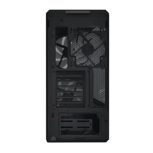 Lian Li LANCOOL 217 INF Infinity Mirror Computer Case, Mid-Tower ATX PC Case w/ 3 Pre-Installed Fans, 2x170mm ARGB Fans, 1x140mm, Front Mirror Glass Panel, Optimized Airflow - Black (LANCOOL 217INFX) Vertical GPU image