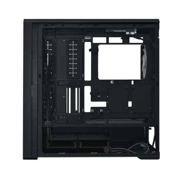 Lian Li LANCOOL 217 INF Infinity Mirror Computer Case, Mid-Tower ATX PC Case w/ 3 Pre-Installed Fans, 2x170mm ARGB Fans, 1x140mm, Front Mirror Glass Panel, Optimized Airflow - Black (LANCOOL 217INFX) Vertical GPU image