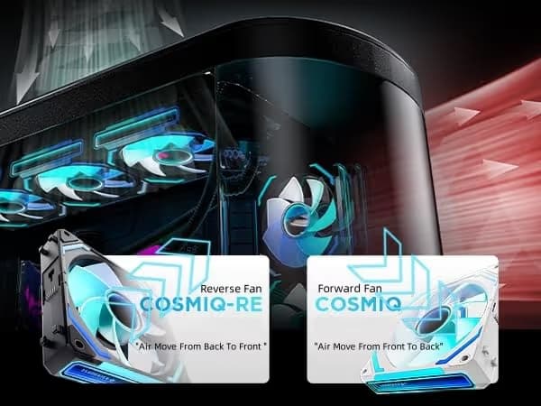 AsiaHorse COSMIQ 120mm PC RGB Fans Computer Case Fans, 5V 3-PIN Connector Daisy Chain PWM Black Pack of 3 image