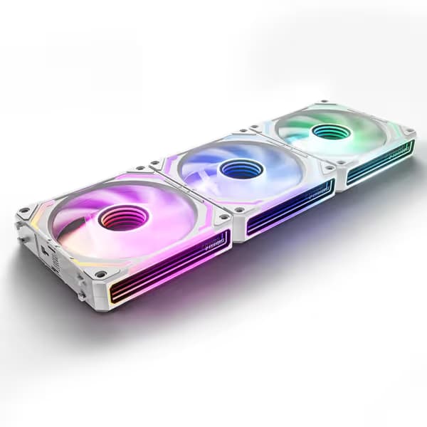 AsiaHorse COSMIQ 120mm PC RGB Computer Case Fans, 5V 3-PIN Connector Daisy Chain PWM Cooling White Pack of 3 main image