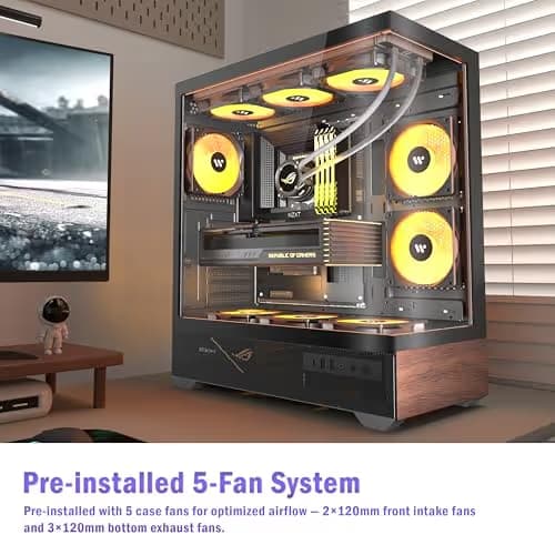 KEDIERS P6 Wood Black 5 ARGB Fans image