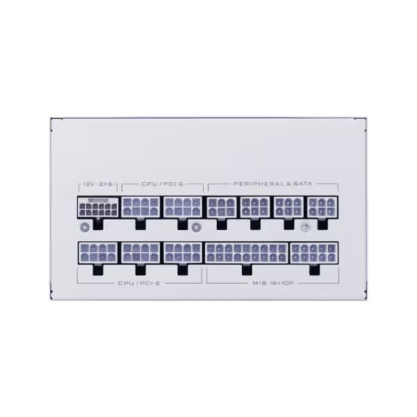 Lian Li SX Platinum 1200W SXP Compact ATX Form Factor Power Supply w/ 12V-2x6 Cable - ATX 3.1 & PCIE 5.1 Compliant - 140mm Fan - Full Modular - 10 Year Warranty - White (SX1200P.W) image