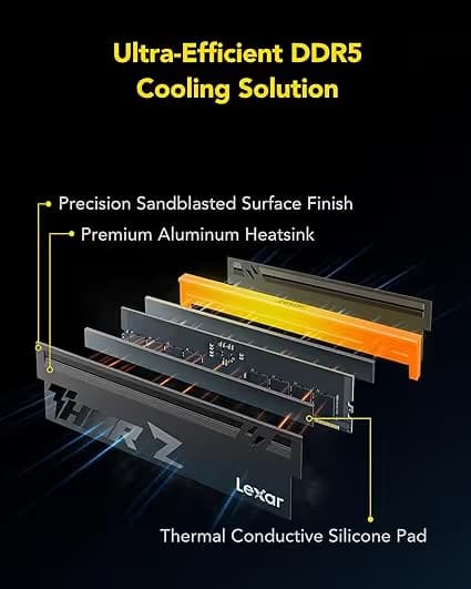 Lexar Thor Z Series RGB DDR5 RAM 32GB Kit (2x16GB) 6000 MHz Black image