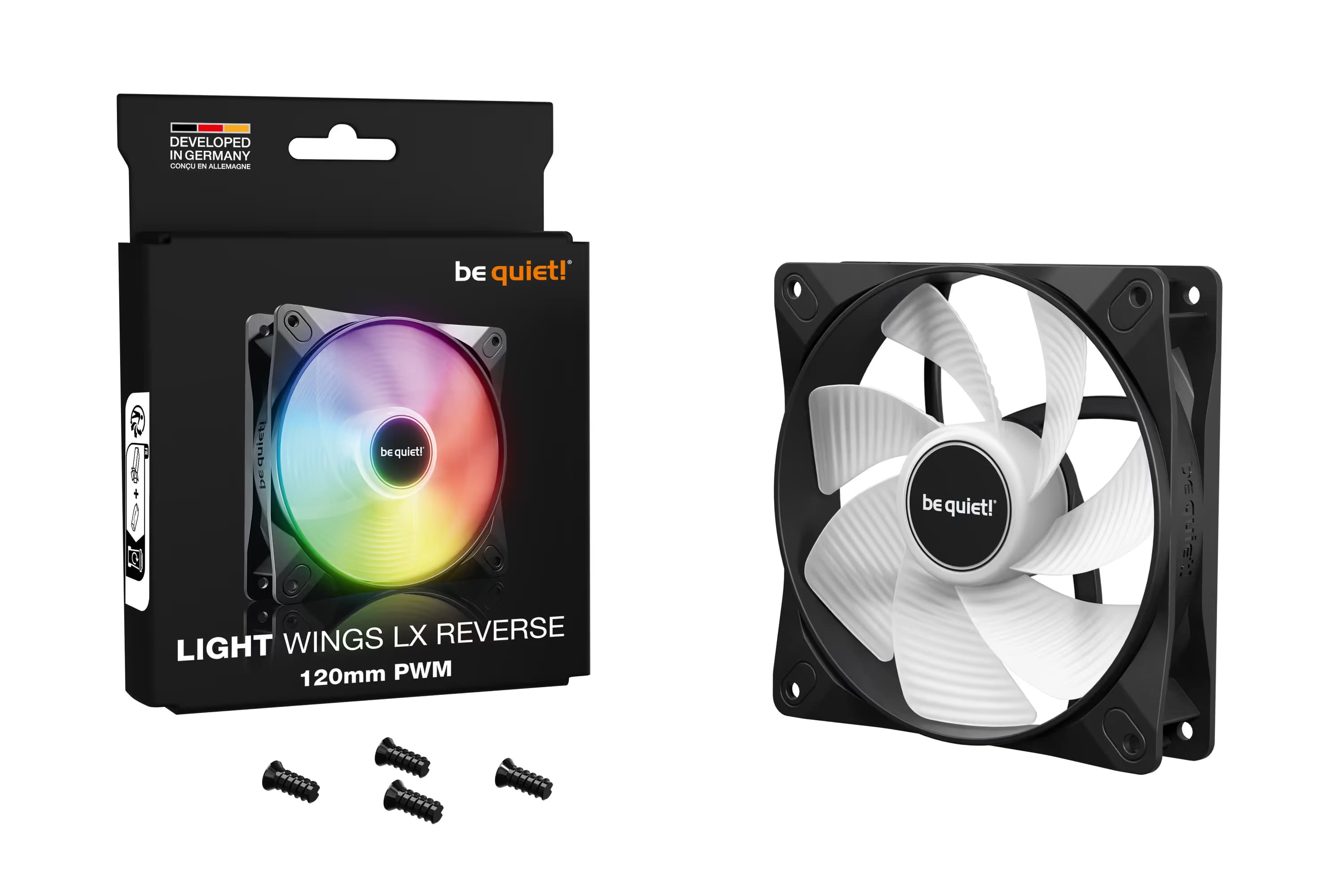 be quiet! LIGHT WINGS LX 120mm PWM Reverse Black image