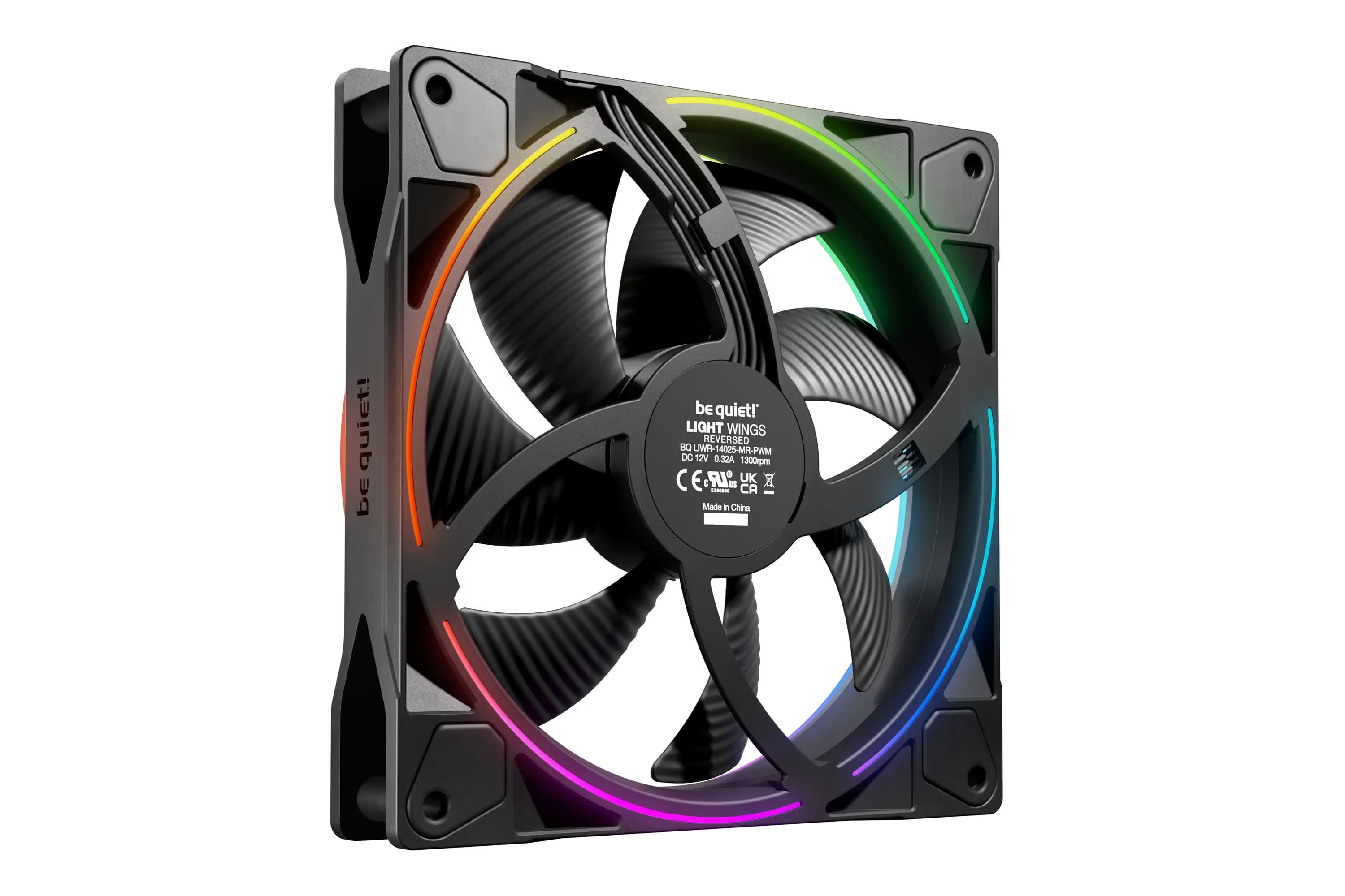 be quiet! LIGHT WINGS 140mm PWM Reverse ARGB Black image