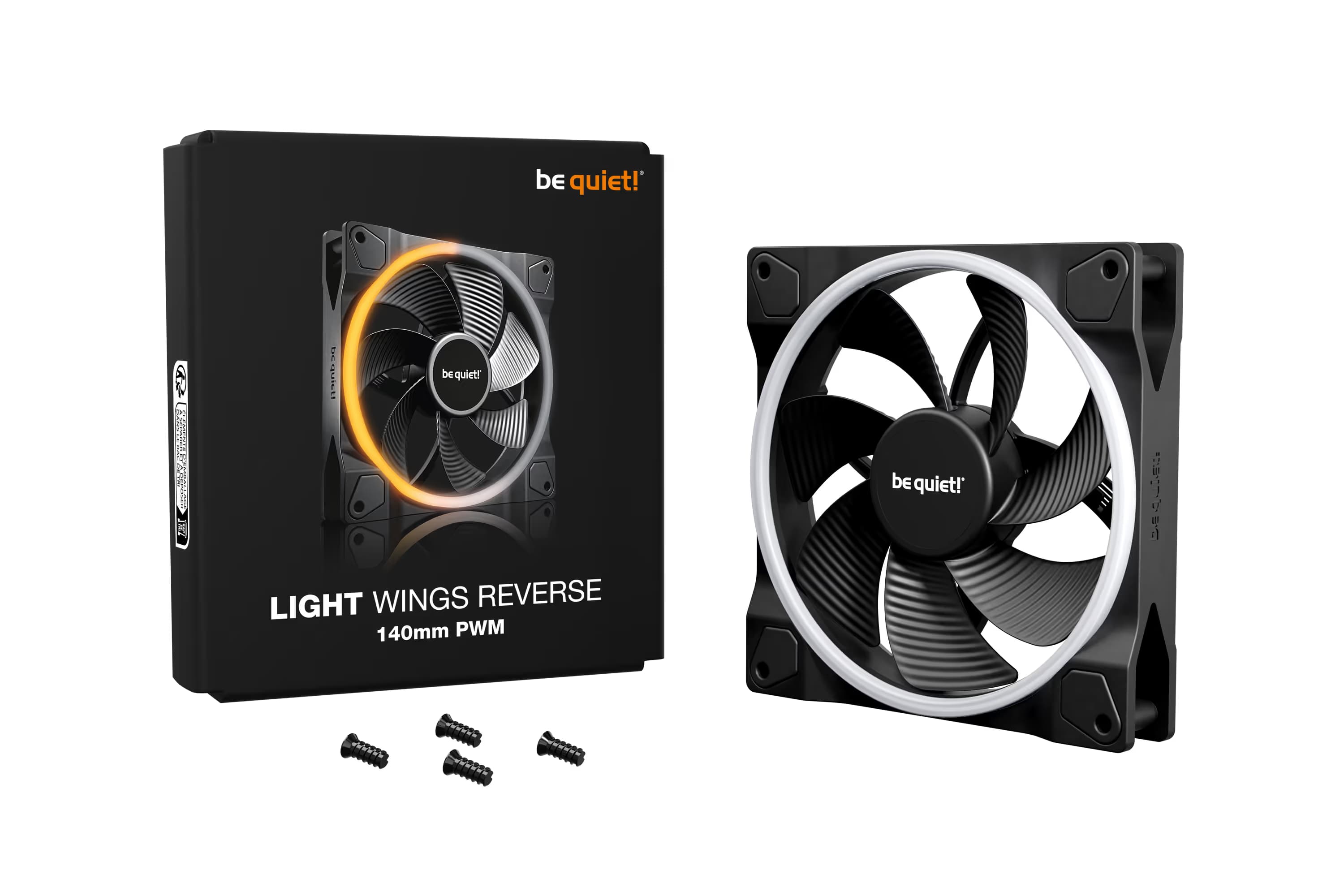 be quiet! LIGHT WINGS 140mm PWM Reverse ARGB Black image