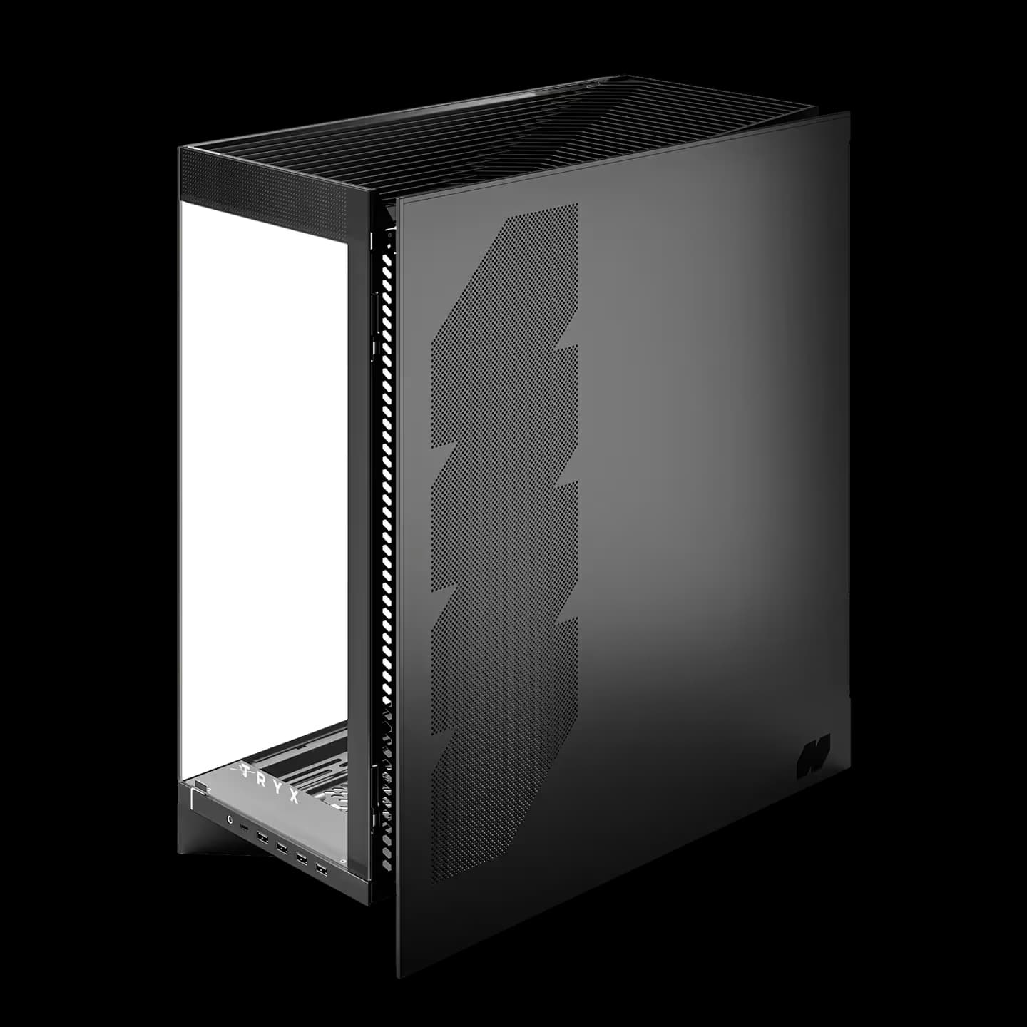 TRYX Luca L70 ATX PC Case Panoramic Glass with Front Panel ATX Case Bottom Mount PSU Black image